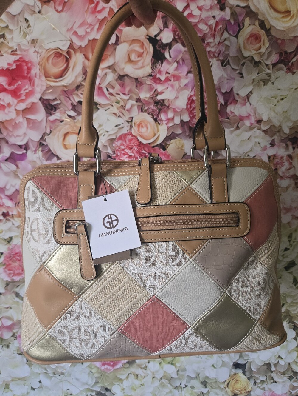 NWT Vintage Y2K Giani Bernini Patchwork Satchel Multicolor Re Coach Patchwork - Picture 4 of 14